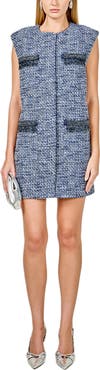 Endless Rose Metallic Tweed Sleeveless Minidress