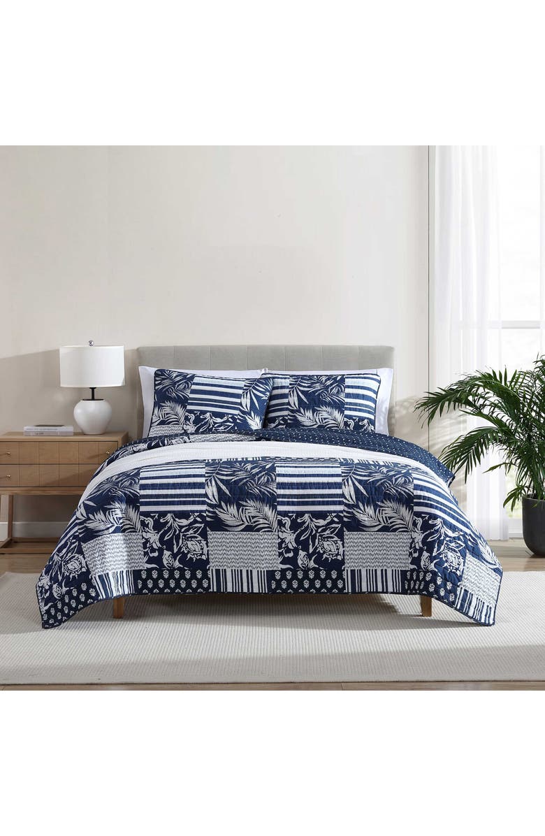 Nautica Avalon Patchwork King Quilt Set, Alternate, color, Navy