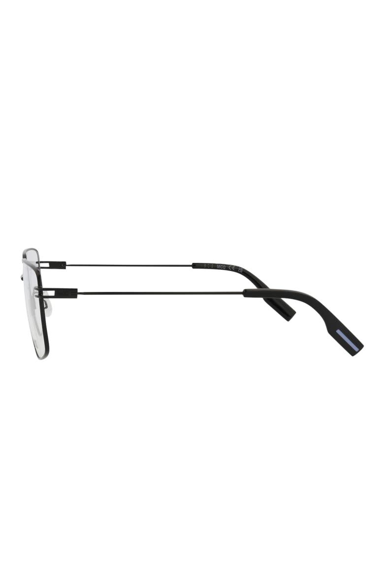 58mm Square Optical Glasses, Alternate, color, BLACK BLACK TRANSPARENT