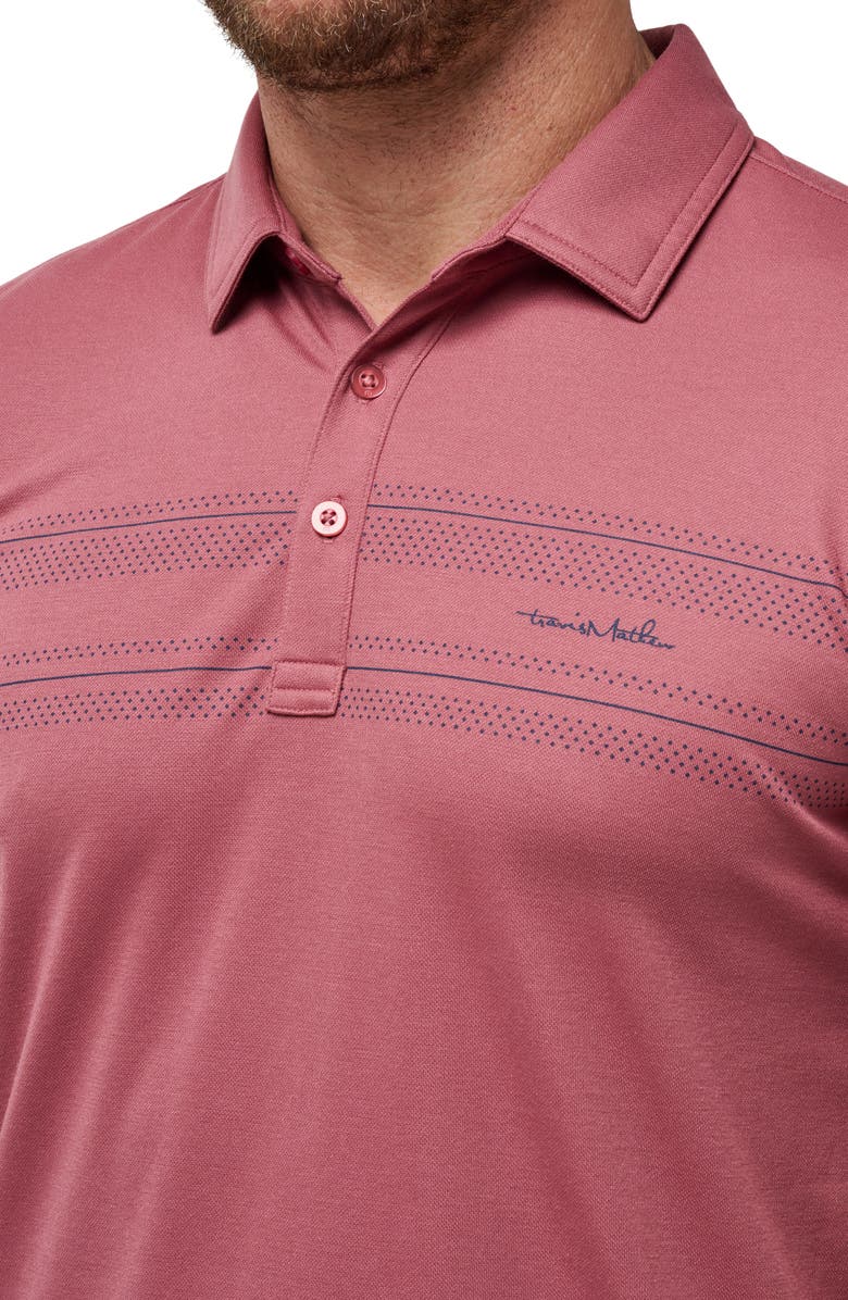 TravisMathew On Schedule Stripe Piqué Polo, Alternate, color, Roan Rouge