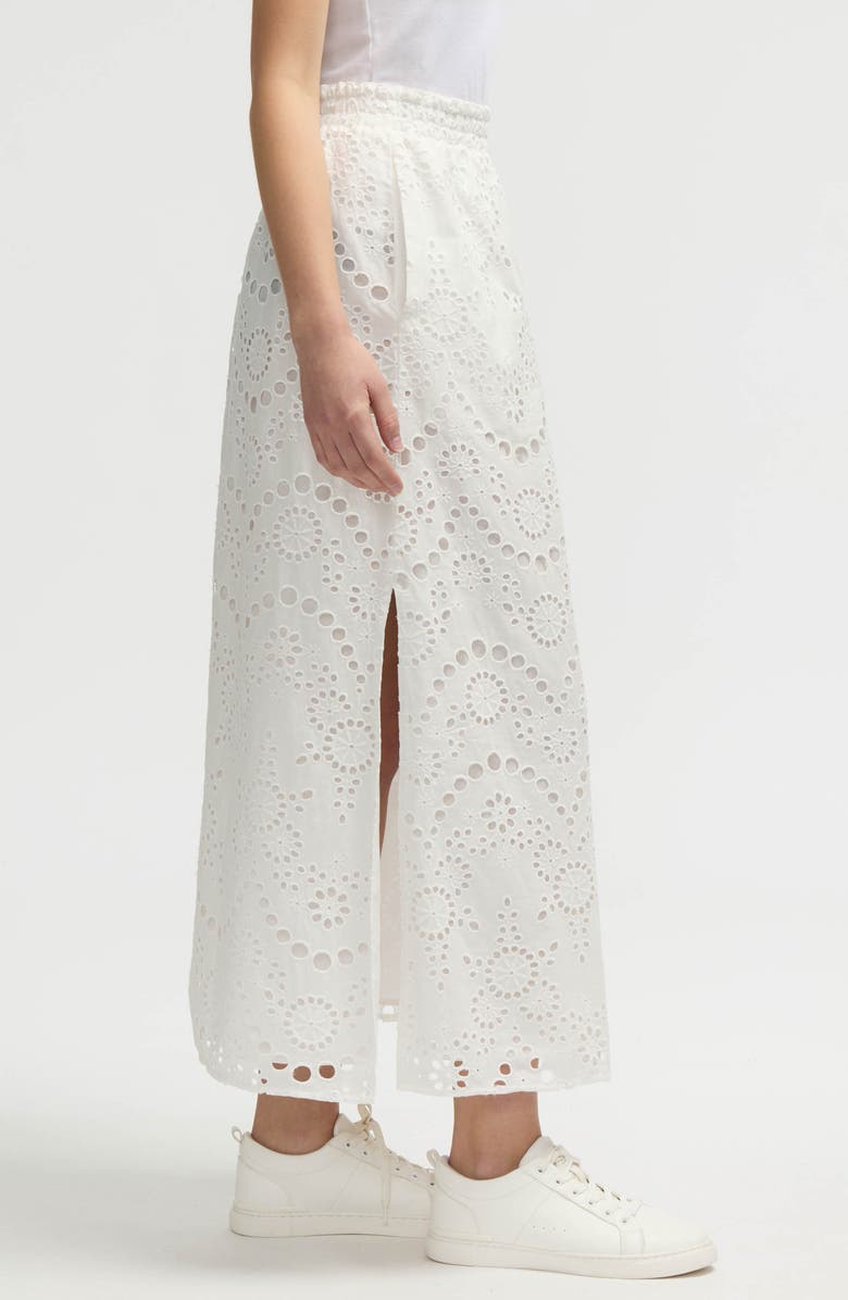 NVLT Eyelet Midi Skirt, Alternate, color, White