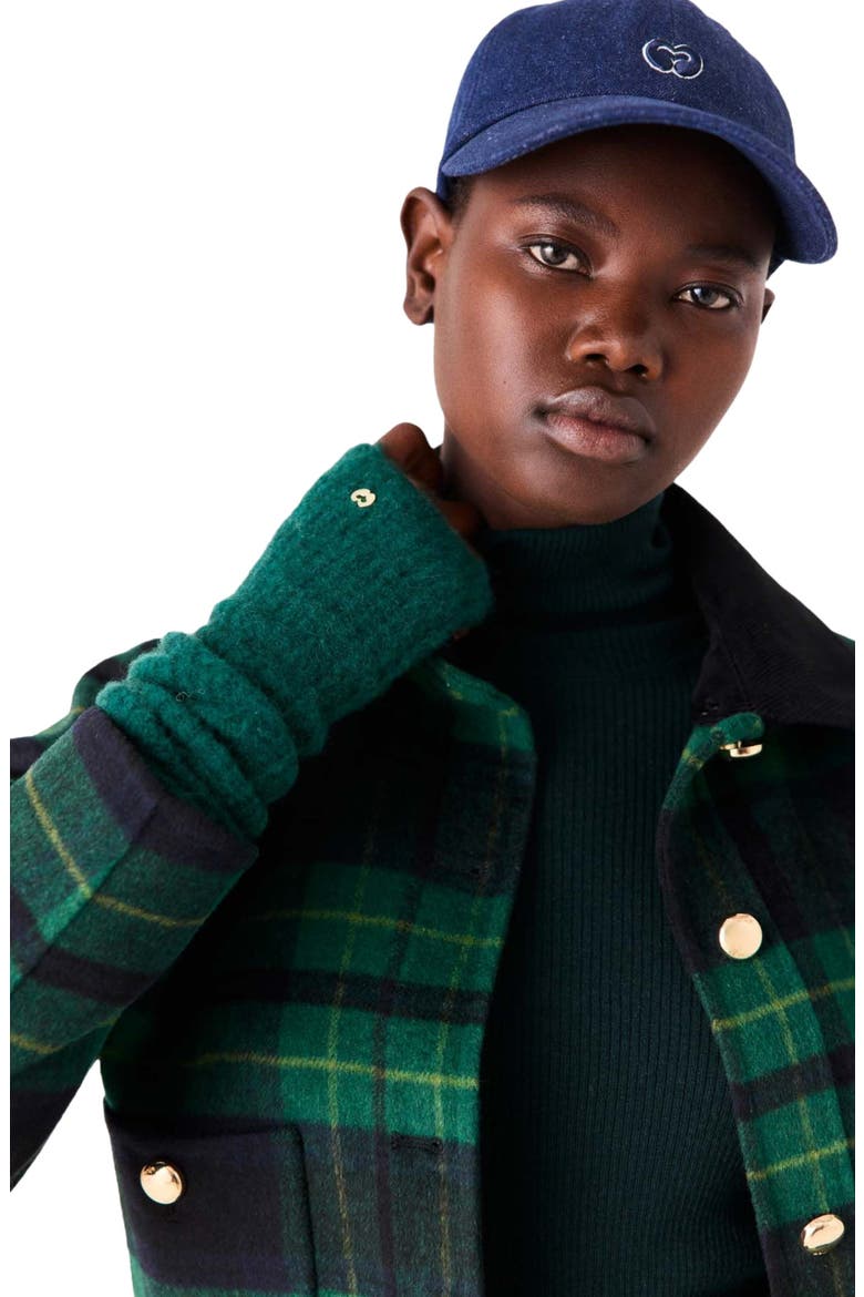 Reversible faux leather jacket, Alternate, color, Navy/green