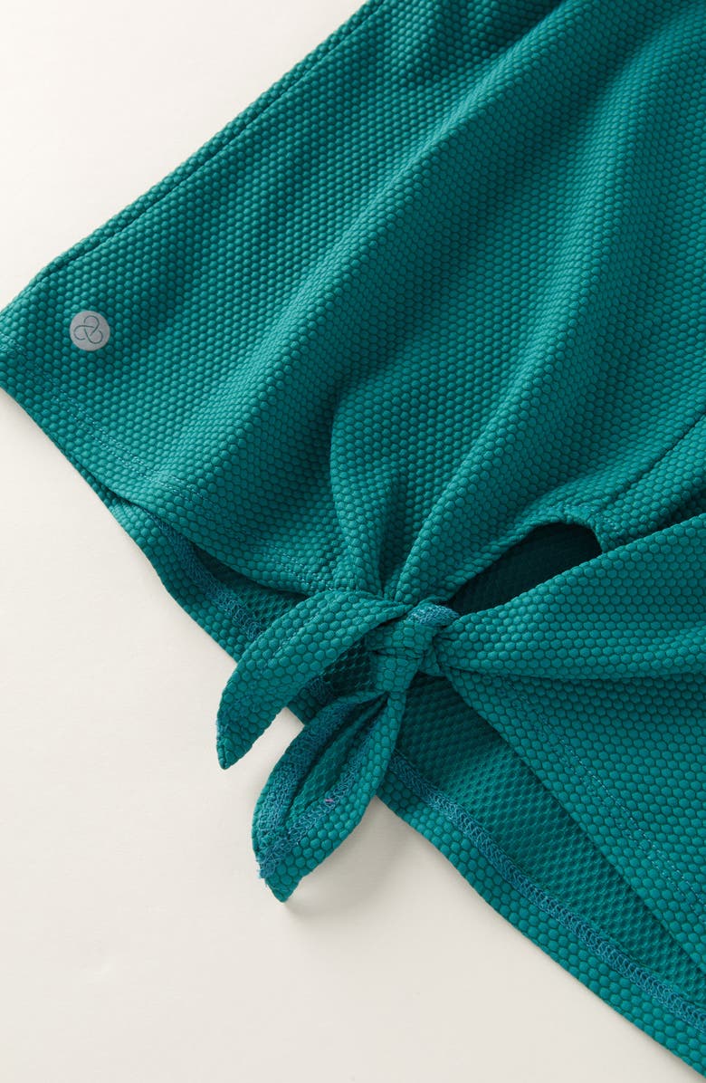 Zella Girl Kids' Tie Back Tank, Alternate, color, Teal Bayou