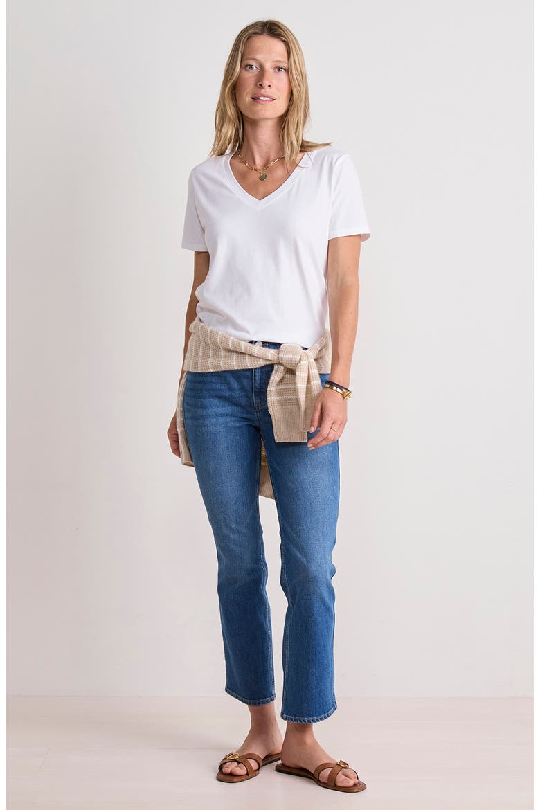 V-Neck Cotton T-Shirt, Alternate, color, WHITE CAP