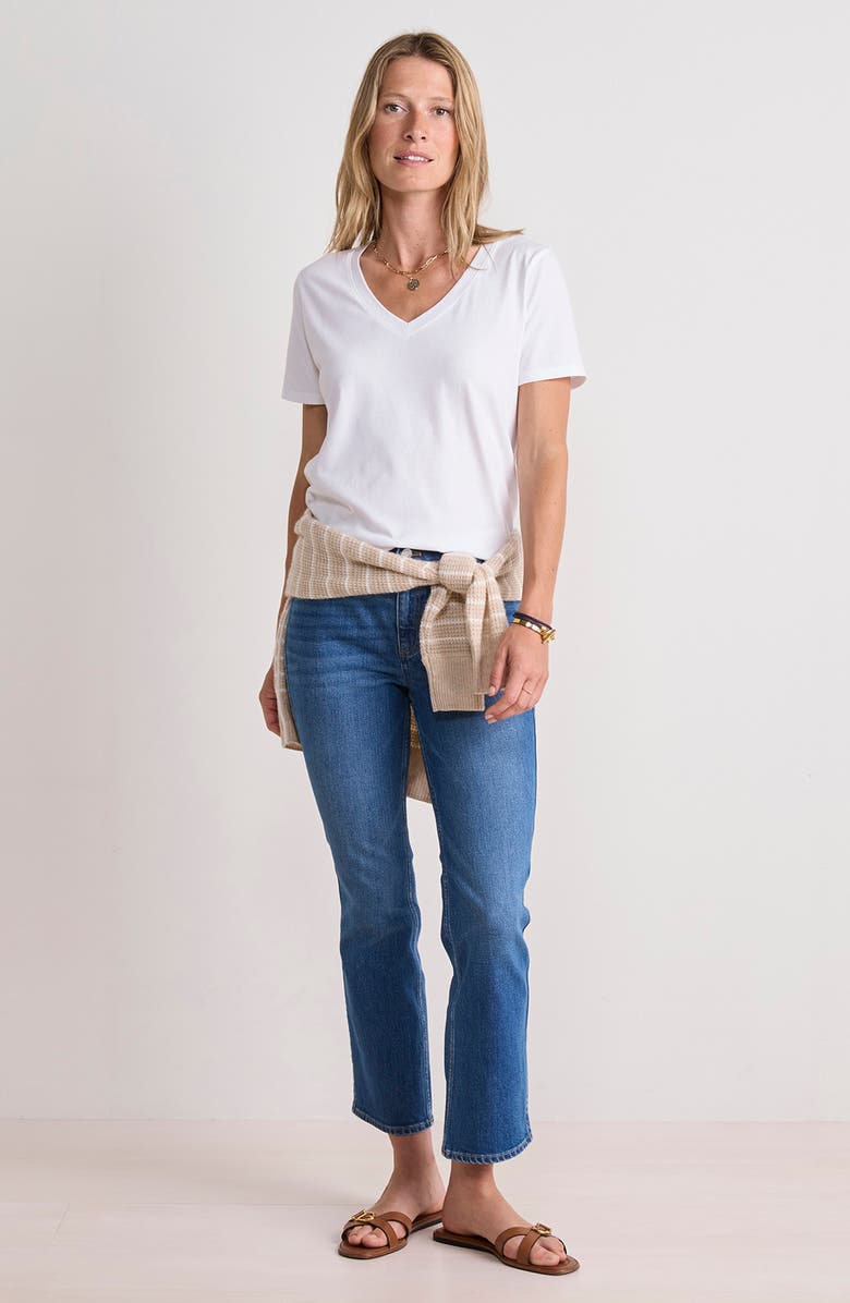 vineyard vines V-Neck Cotton T-Shirt, Alternate, color, White Cap