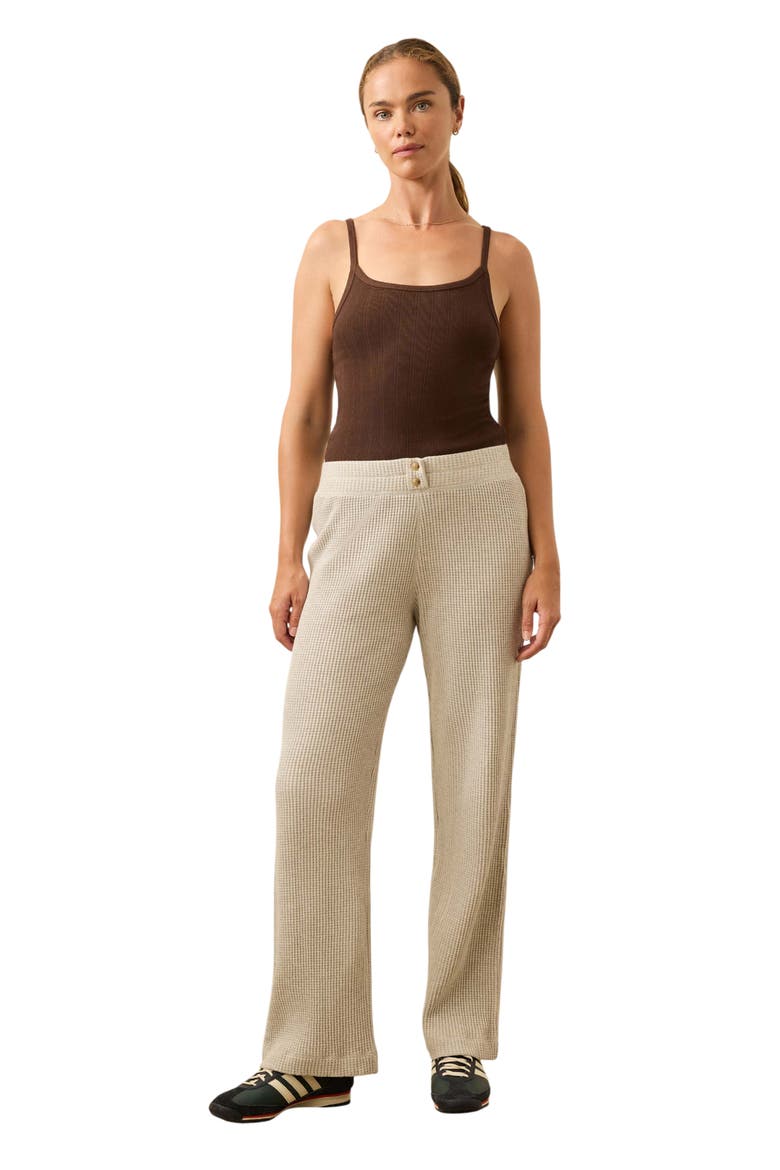 Après Organic Cotton Waffle Pants, Alternate, color, LIGHT GREY HEATHER