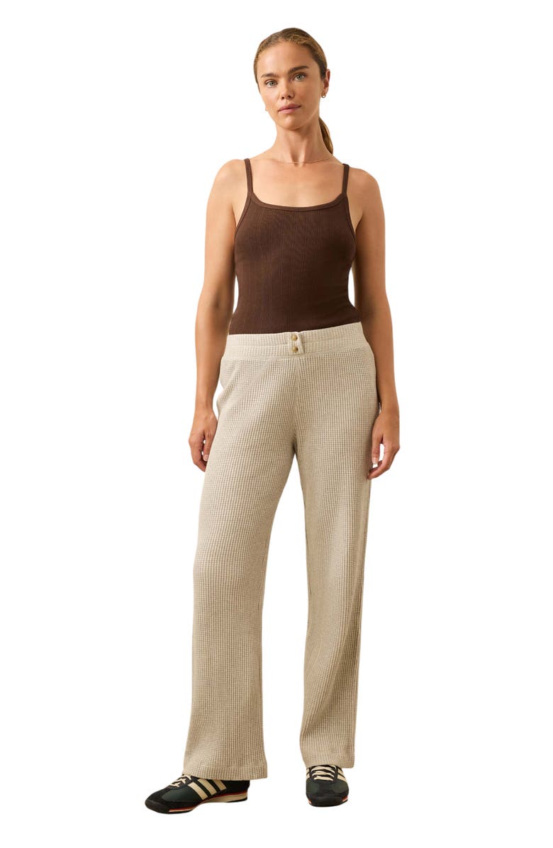 Faherty Après Organic Cotton Waffle Pants, Alternate, color, Light Grey Heather
