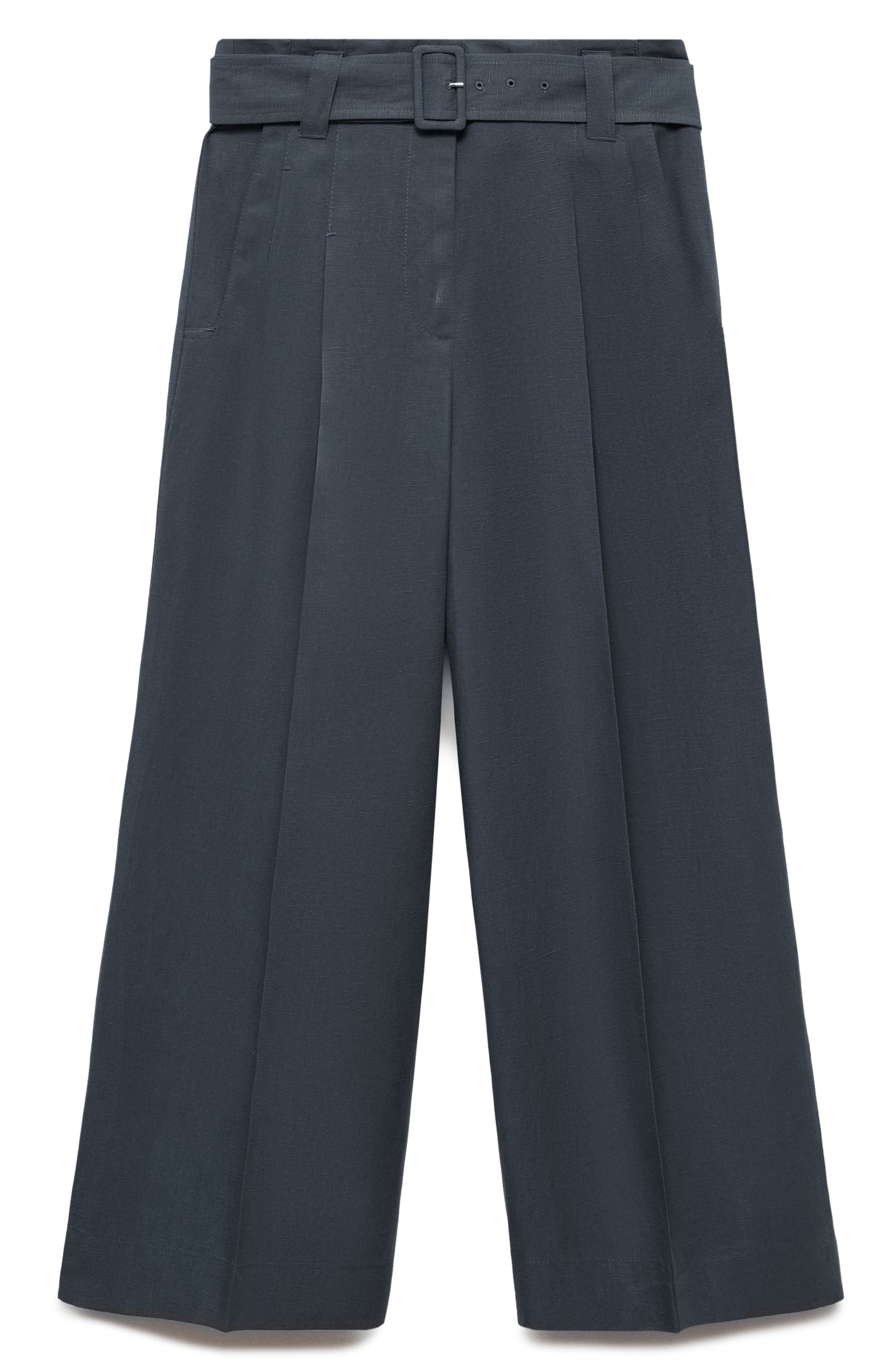 MANGO Belted Ankle Straight Leg Pants