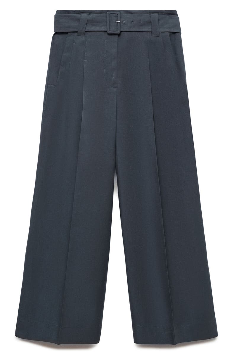 MANGO Belted Ankle Straight Leg Pants, Main, color, 