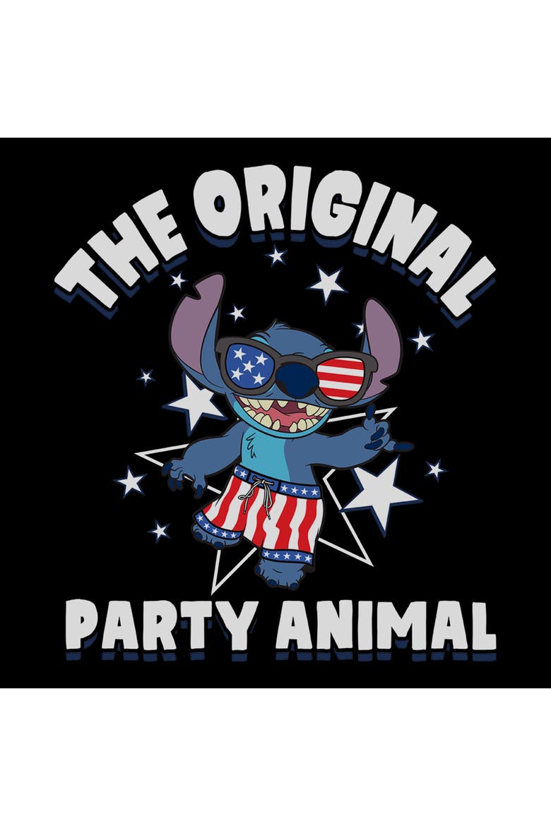 Junior's Lilo & Stitch The Original Party Animal  Graphic T-Shirt, Alternate, color, Black