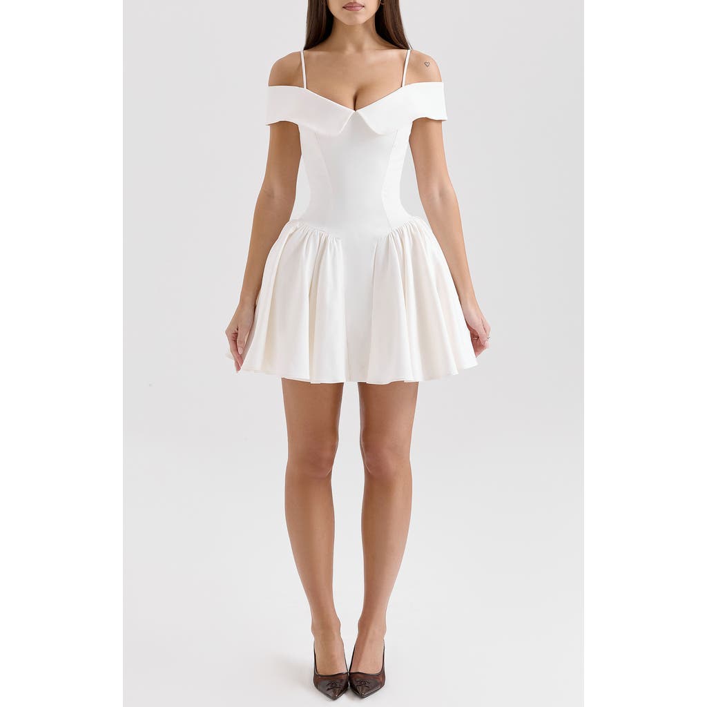 House Of Cb Elida Off The Shoulder Minidress In White