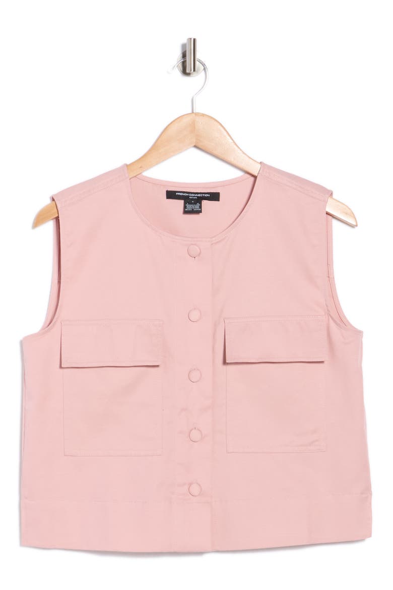 Patch Pocket Twill Vest, Alternate, color, MAUVE PINK