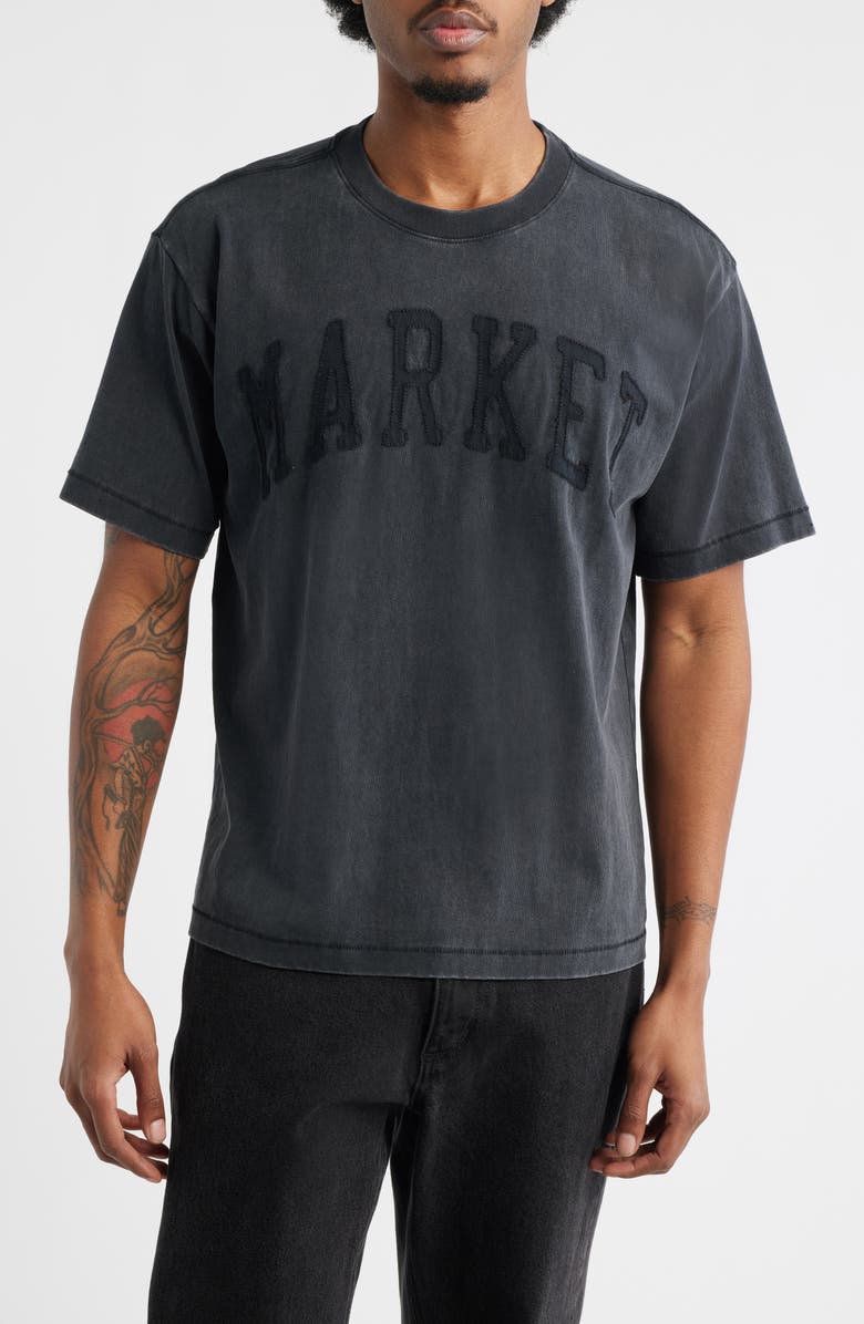 MARKET Arc Logo Appliqué T-Shirt, Main, color, Black