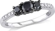 Julianna B. Black & White Diamond 3-Stone Engagement Ring