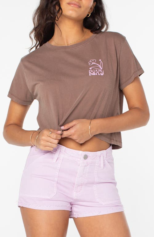 Roxy Tiramisu Cotton Crop Graphic T-shirt In Tiramisu Sol