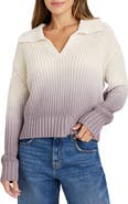 Splendid Raya Ombré Cotton Polo Sweater