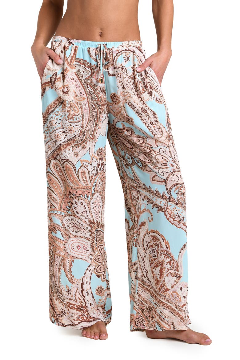 Traditional Paisley Cover-Up Pants, Main, color, BLUE MULTI