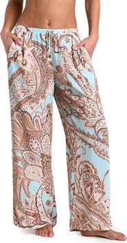 L'AGENCE Traditional Paisley Cover-Up Pants