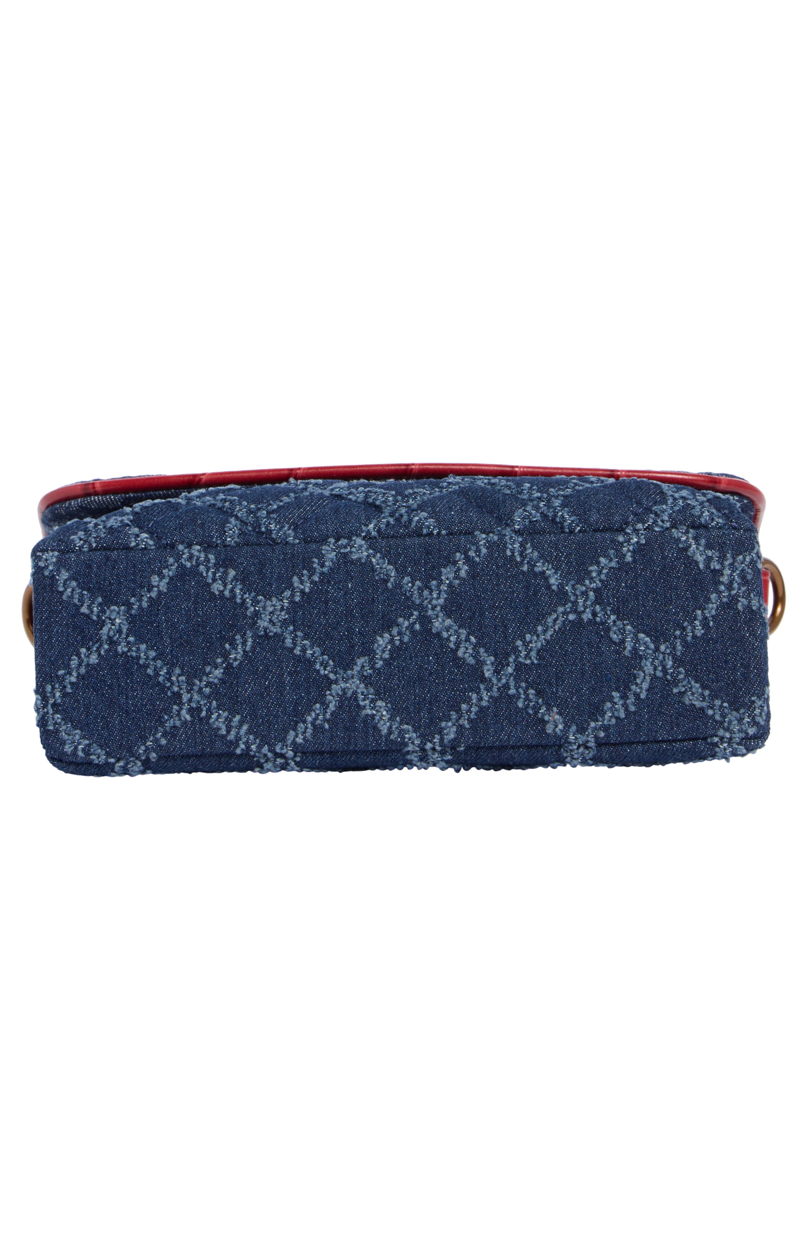 Mini Brompton Quilted Floral Denim Shoulder Bag, Alternate, color, NAVY