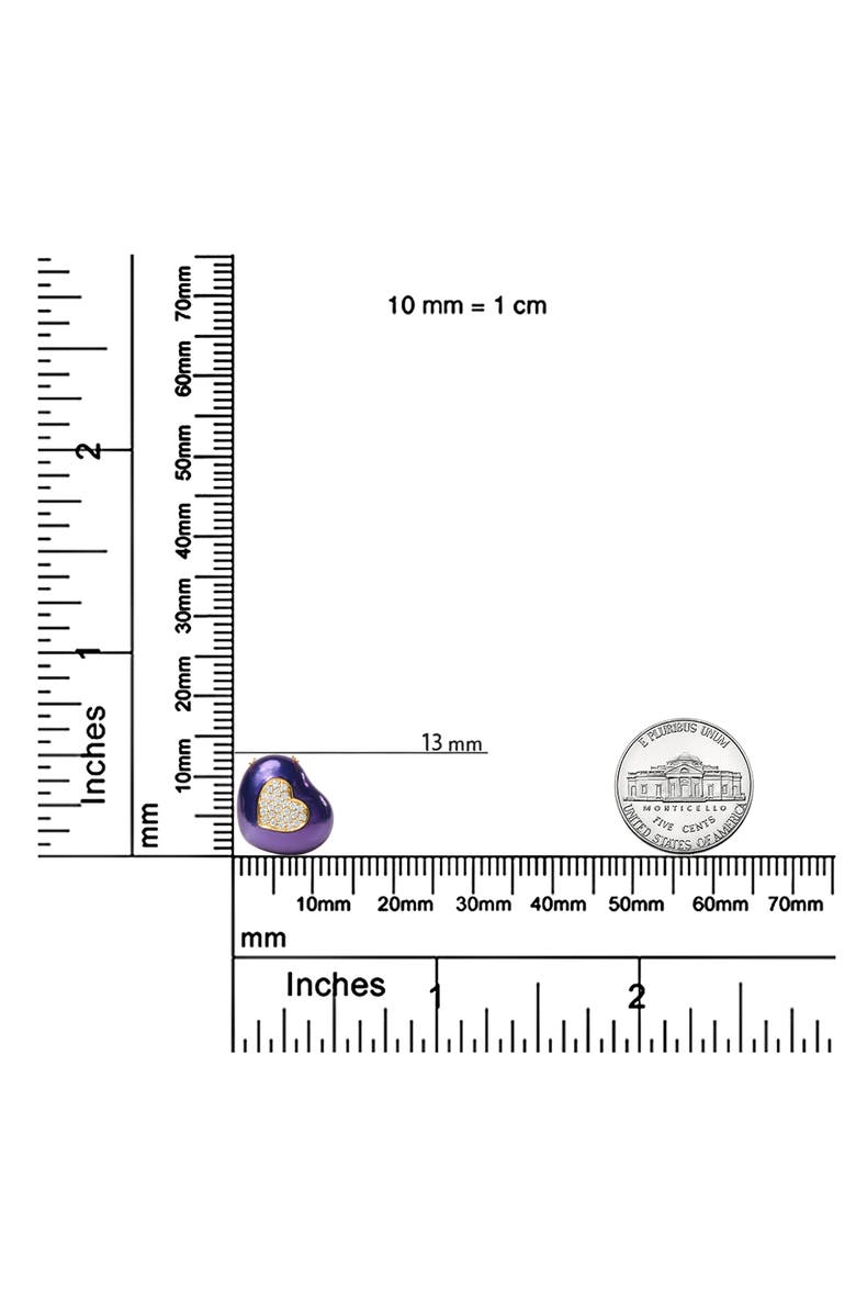 Haus of Brilliance 18K Yellow Gold Blue Enamel 1/10 Cttw Diamonds Heart Shape Pendant Necklace, Alternate, color, Yellow