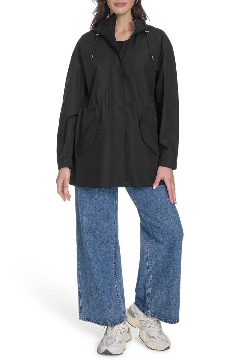 Hooded Water Resistant Jacket, Alternate, color, BLACK