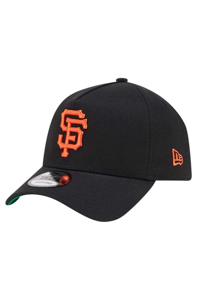 New Era Men's New Era Black San Francisco Giants Team Color A-Frame 9FORTY Adjustable Hat, Main, color,