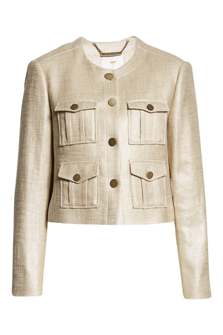 Trisca Boxy Cargo Crop Jacket, Alternate, color, NATURAL