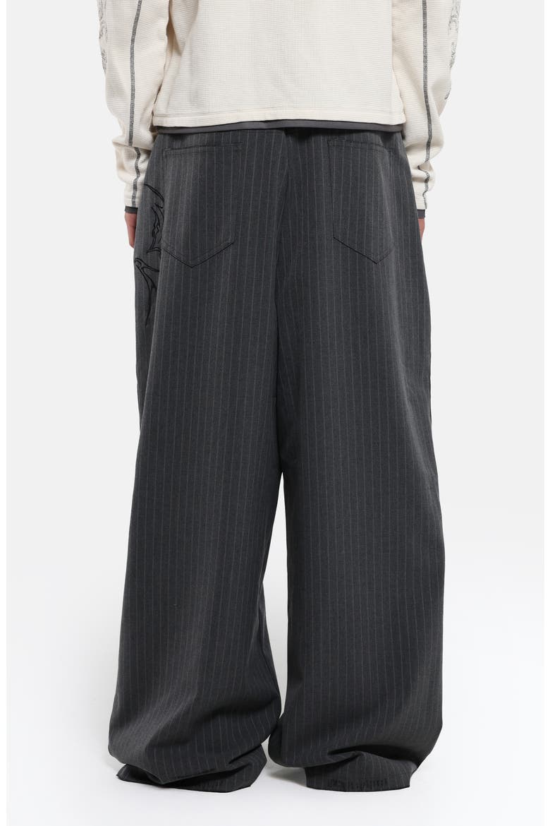 Goliath Gothic Pinstripe Oversize Pants, Alternate, color, GREY