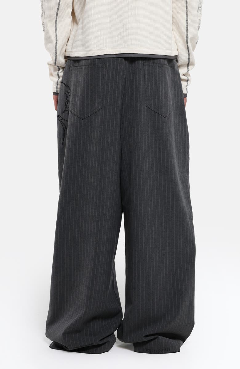 JADED LONDON Goliath Gothic Pinstripe Oversize Pants, Alternate, color, Grey