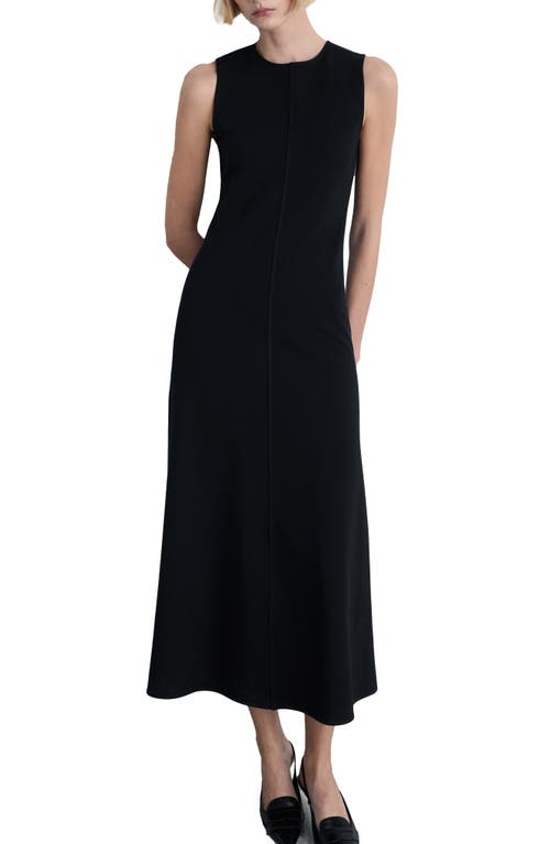 Mango Sleeveless Flare Maxi Dress In Black