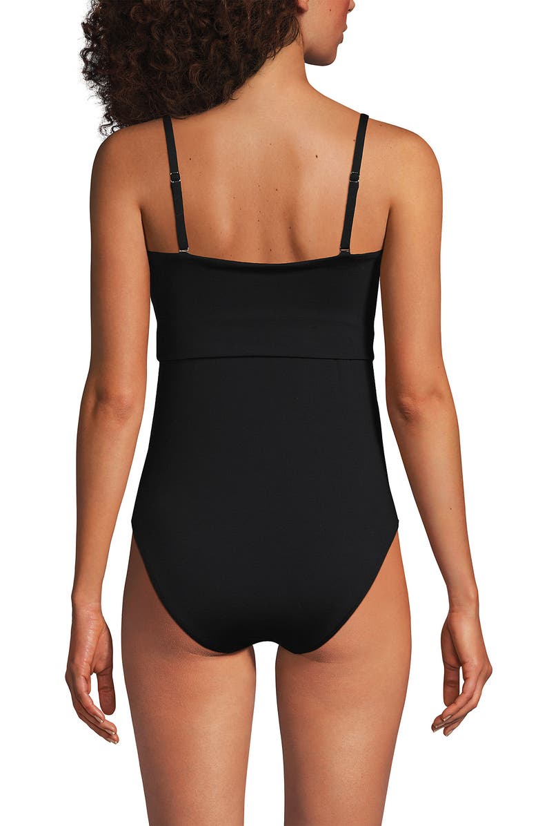 Lands' End Bandeau Cut Out One Piece, Alternate, color, 