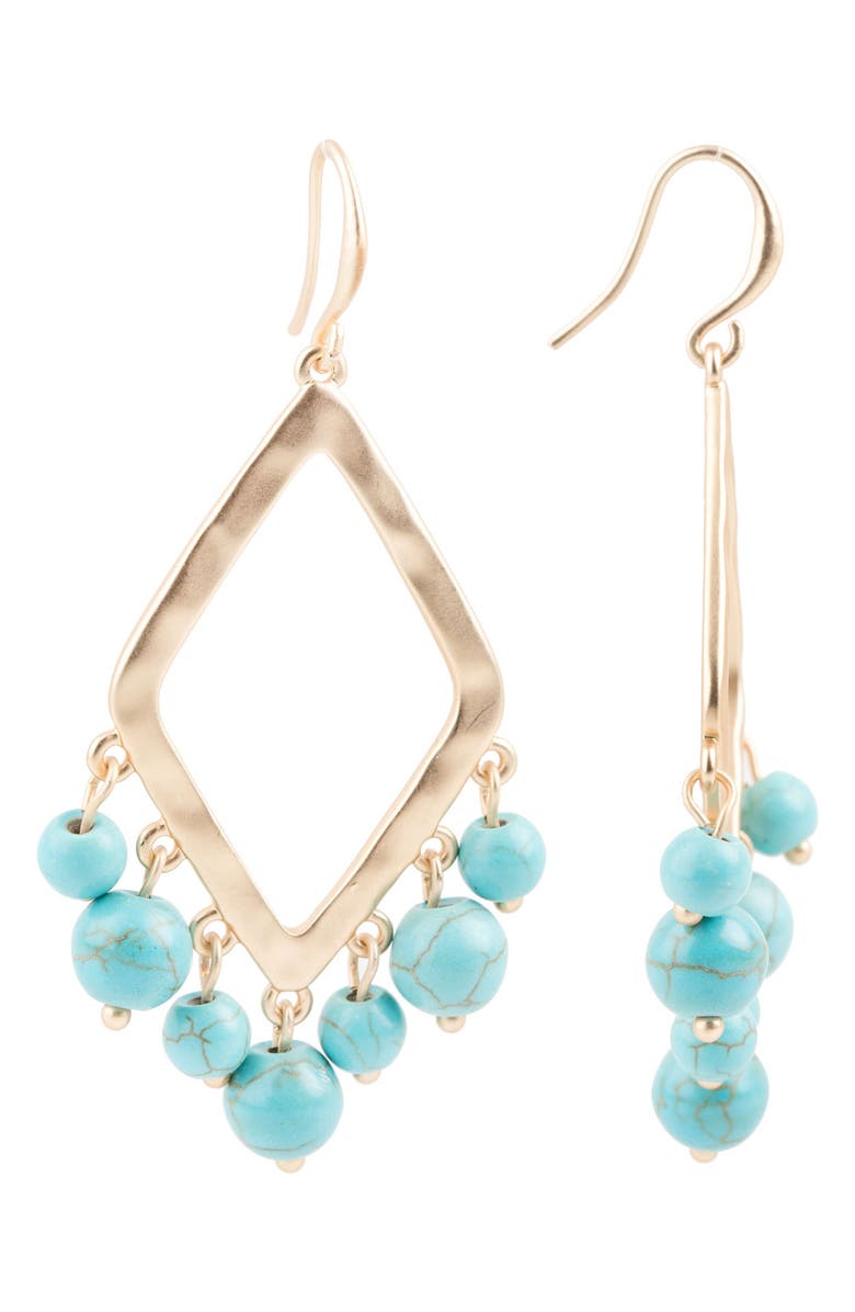 SAACHI Eternity Natural Stone Dangle Earrings, Alternate, color, Turquoise