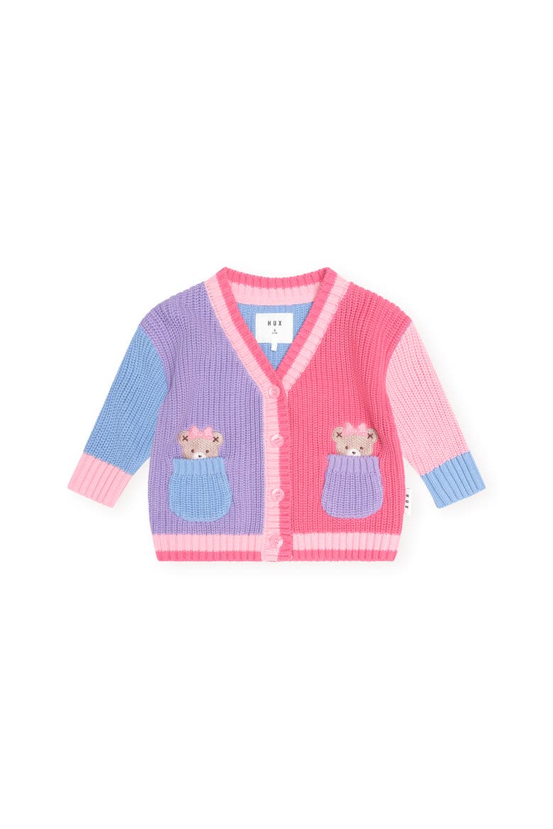 Colour Block Peekaboo Huxette Cardi, Main, color, Pink