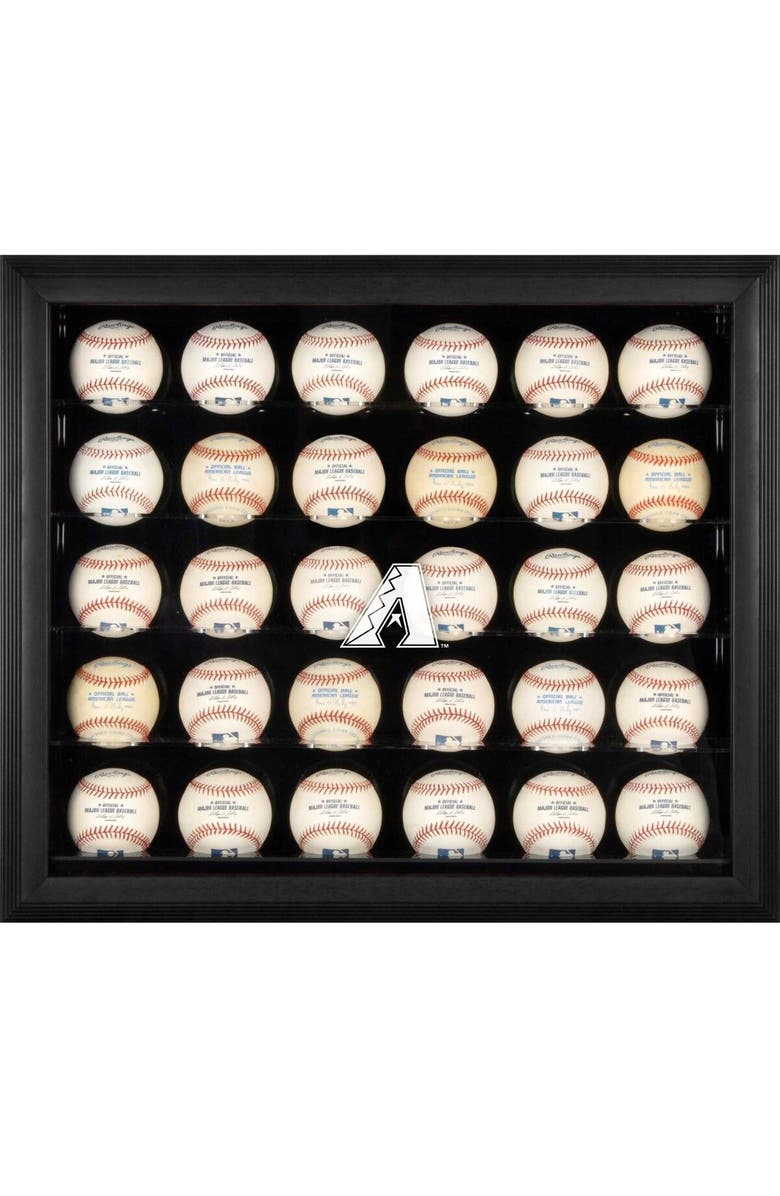 FANATICS AUTHENTIC Arizona Diamondbacks Logo Black Framed 30-Ball Display Case, Main, color,