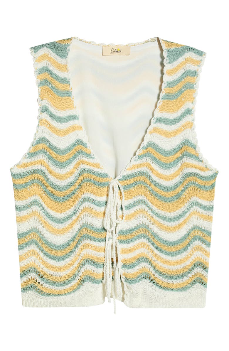 Elan Tie Front Cover-Up Top, Alternate, color, White Multi
