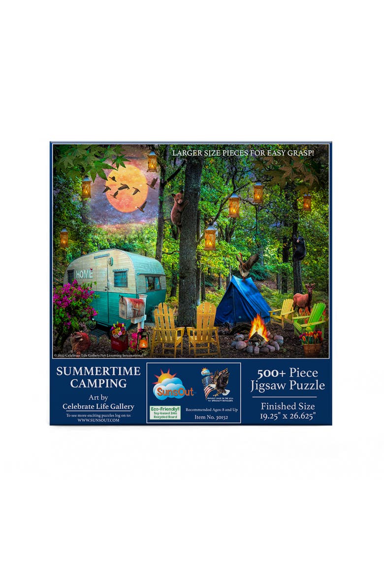 Summertime Camping 500 piece Jigsaw Puzzle for Adults Large Pieces, Alternate, color, Multicolor