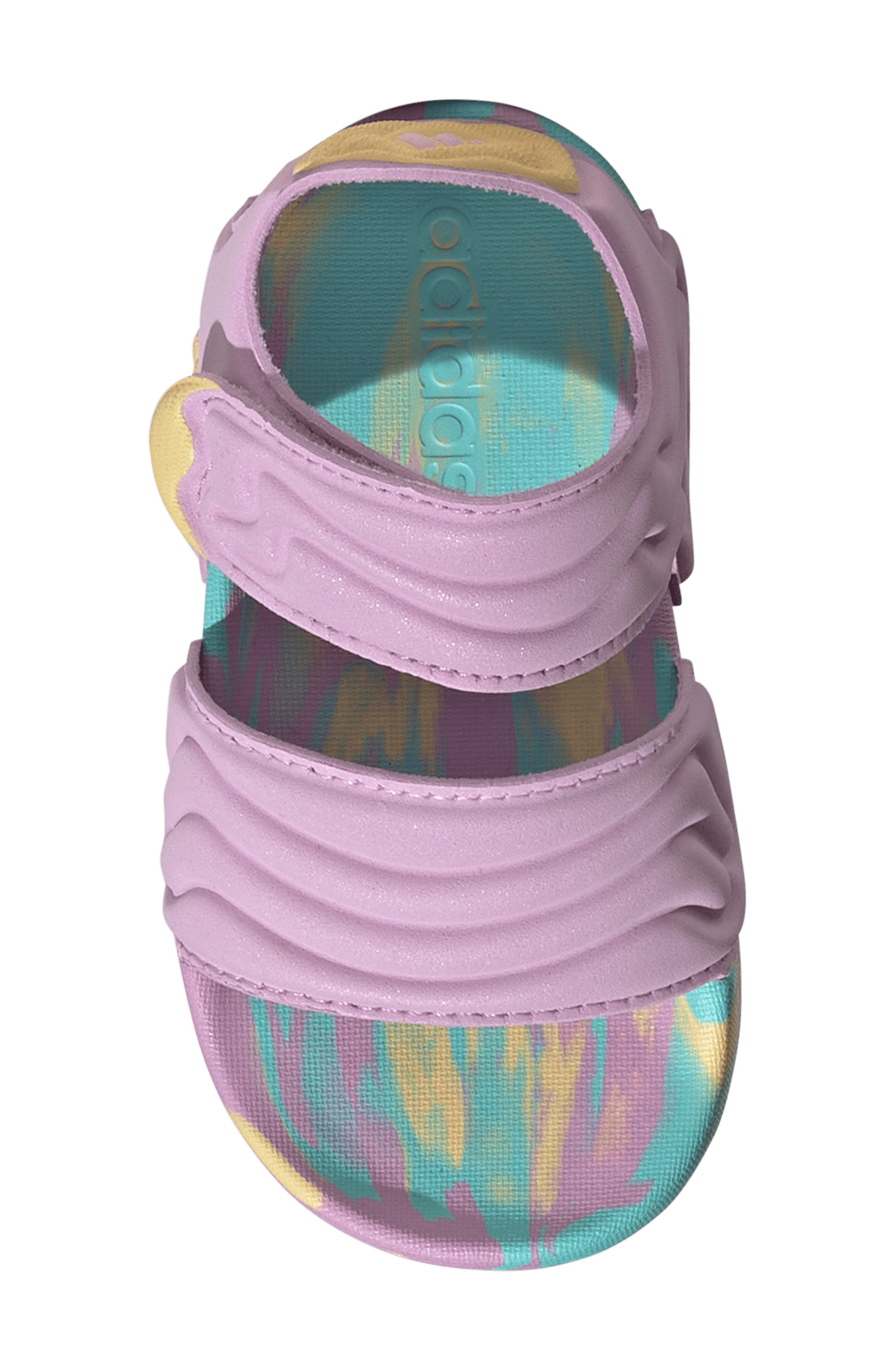 Kids' Adilette Sandal, Alternate, color, LILAC/ ORANGE / AQUA