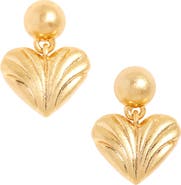 Madewell Carved Heart Drop Stud Earrings