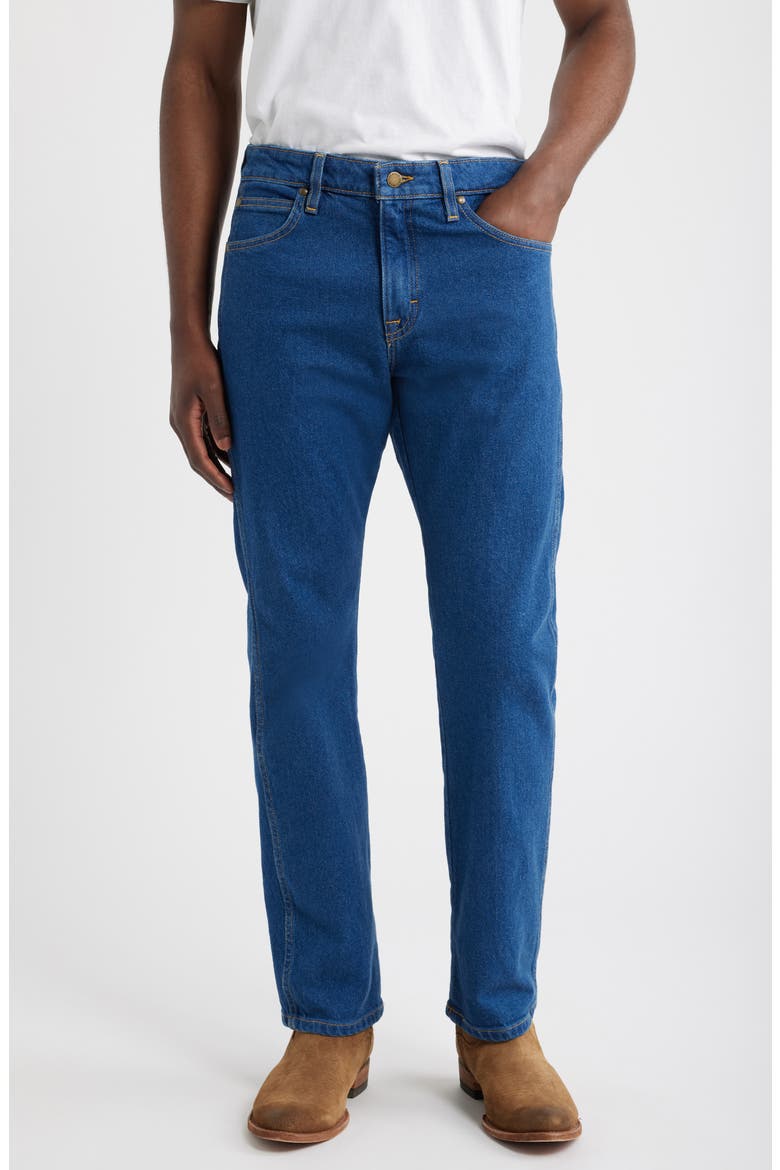 Slim Straight Heritage Denim Jeans, Main, color, MEDIUM BLUE