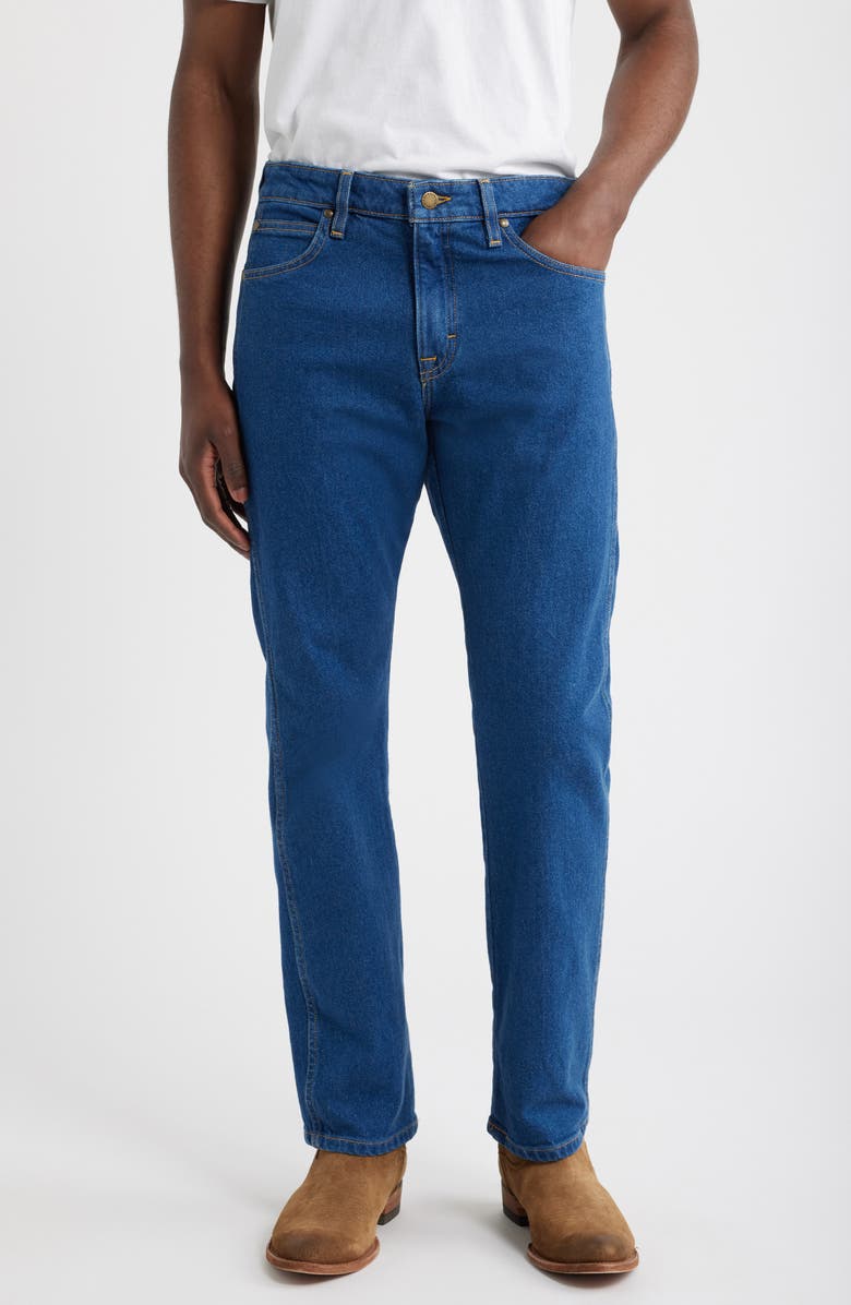 Tecovas Slim Straight Heritage Denim Jeans, Main, color, Medium Blue