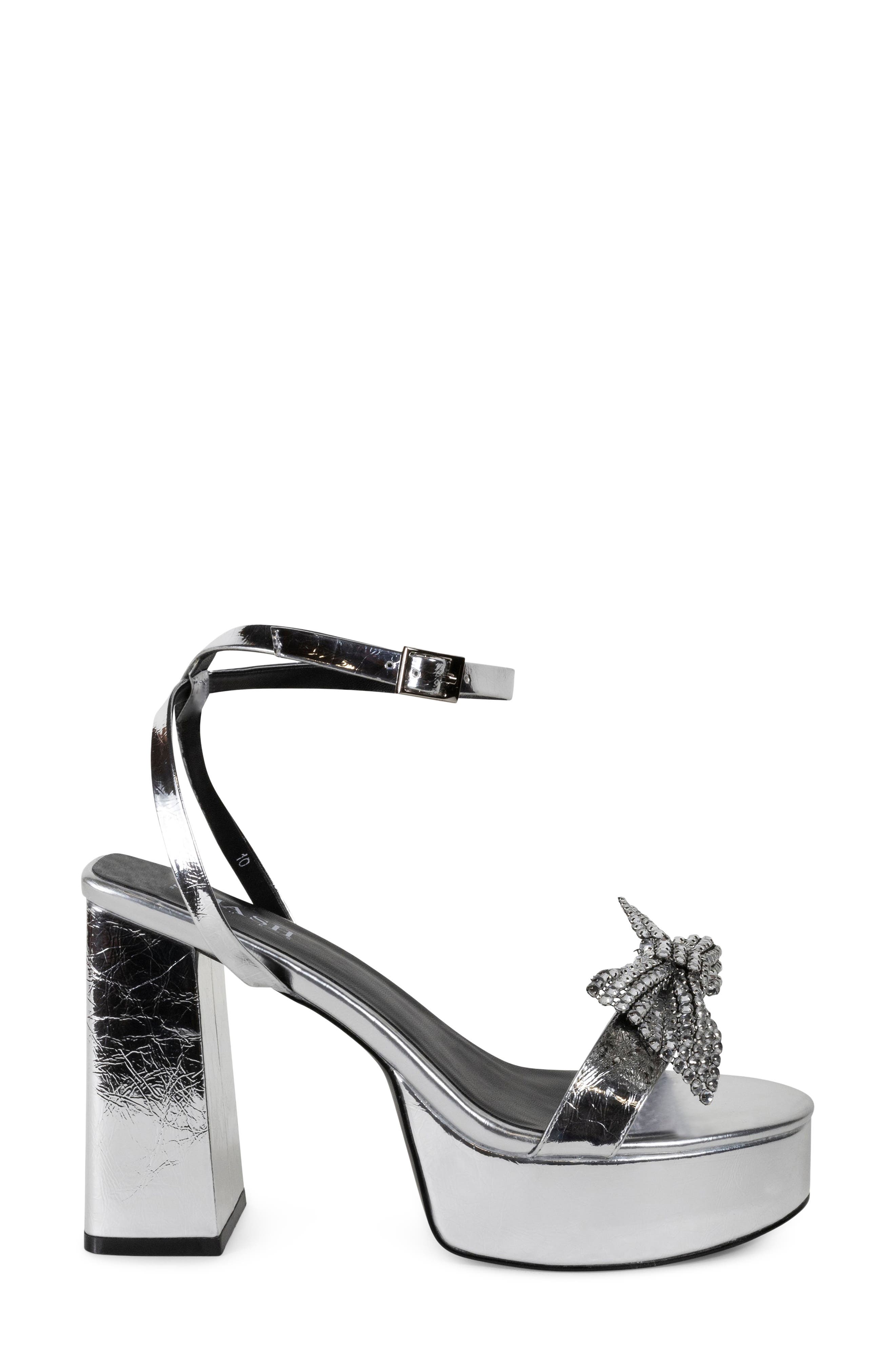 Isabella Faux Leather Platform Sandal, Alternate, color, SILVER