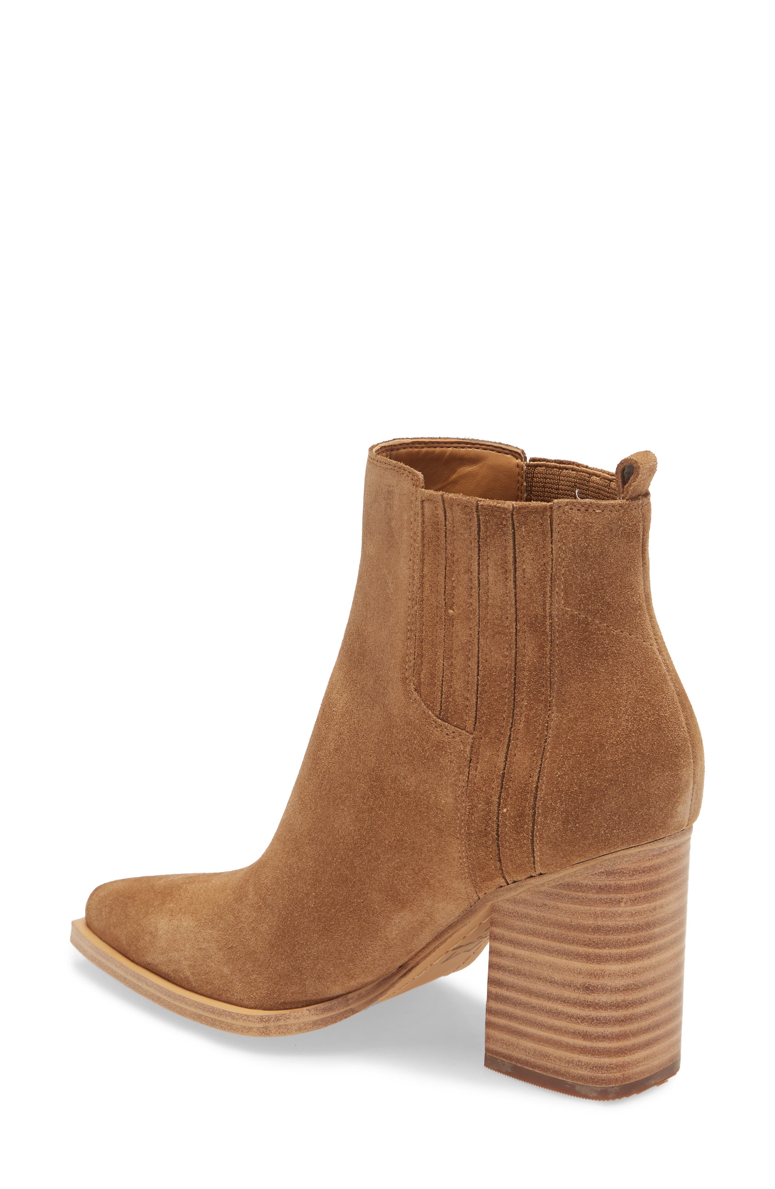 Oshay Pointed Toe Bootie, Alternate, color, NATURAL SUEDE