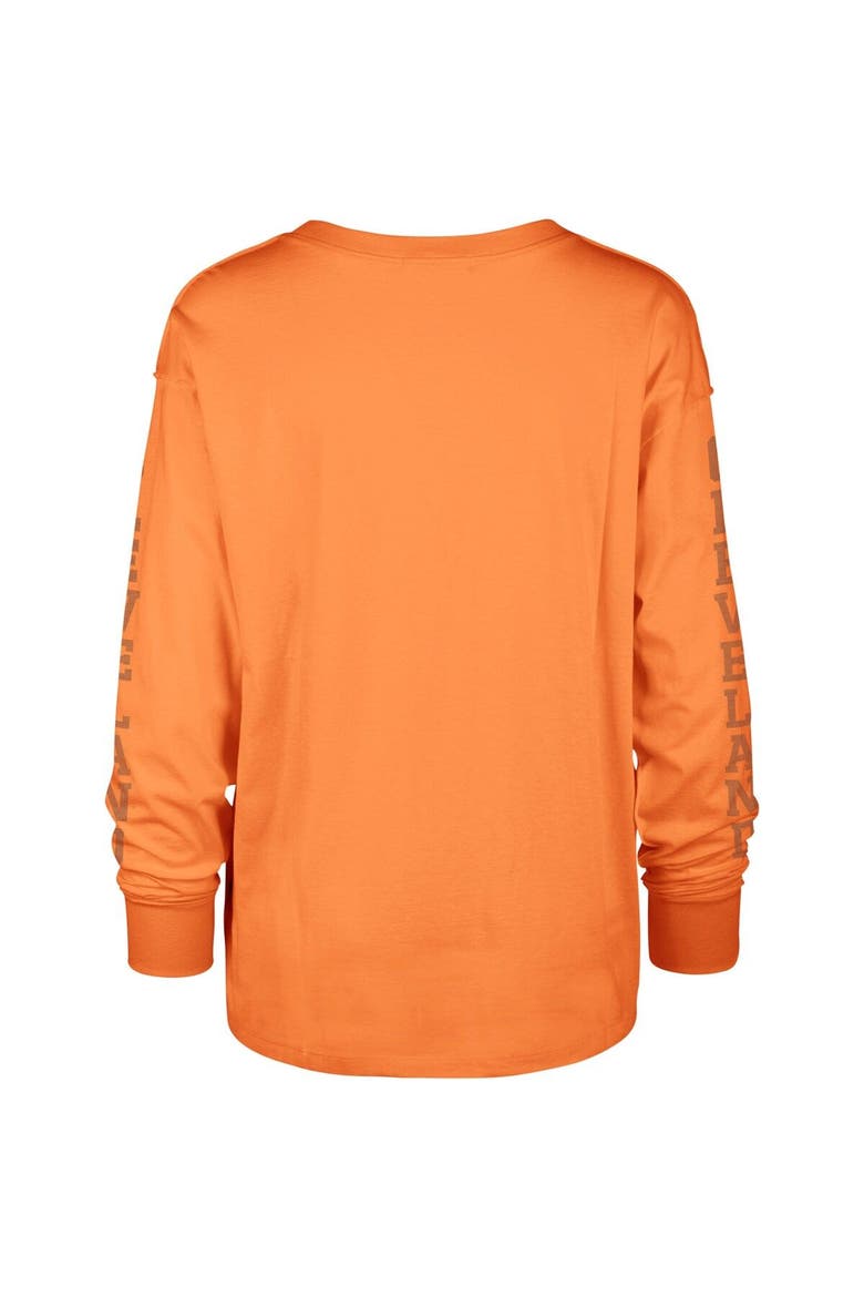 Women's '47 Orange Cleveland Browns Tom Cat Lightweight Long Sleeve T-Shirt, Alternate, color, Orange