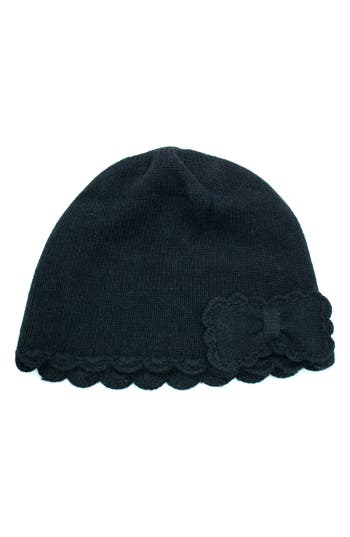 Portolano Scalloped Edge Beanie In Black