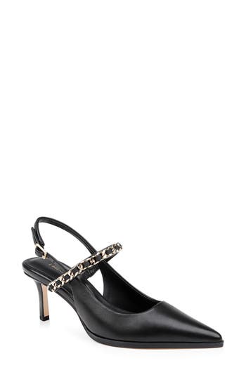 L'agence Georgine Slingback Pointed Toe Mary Jane Pump In Black