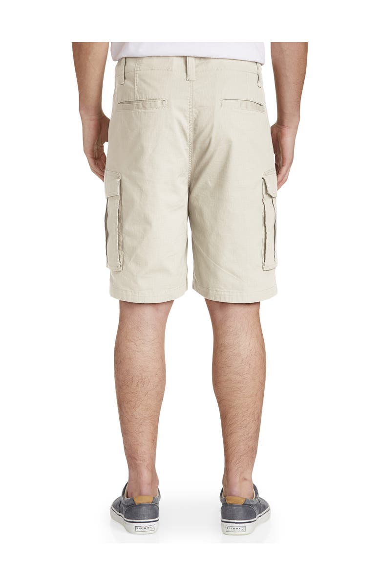 Nautica Big & Tall Stretch Ripstop Cotton Cargo Shorts, Alternate, color, Stone