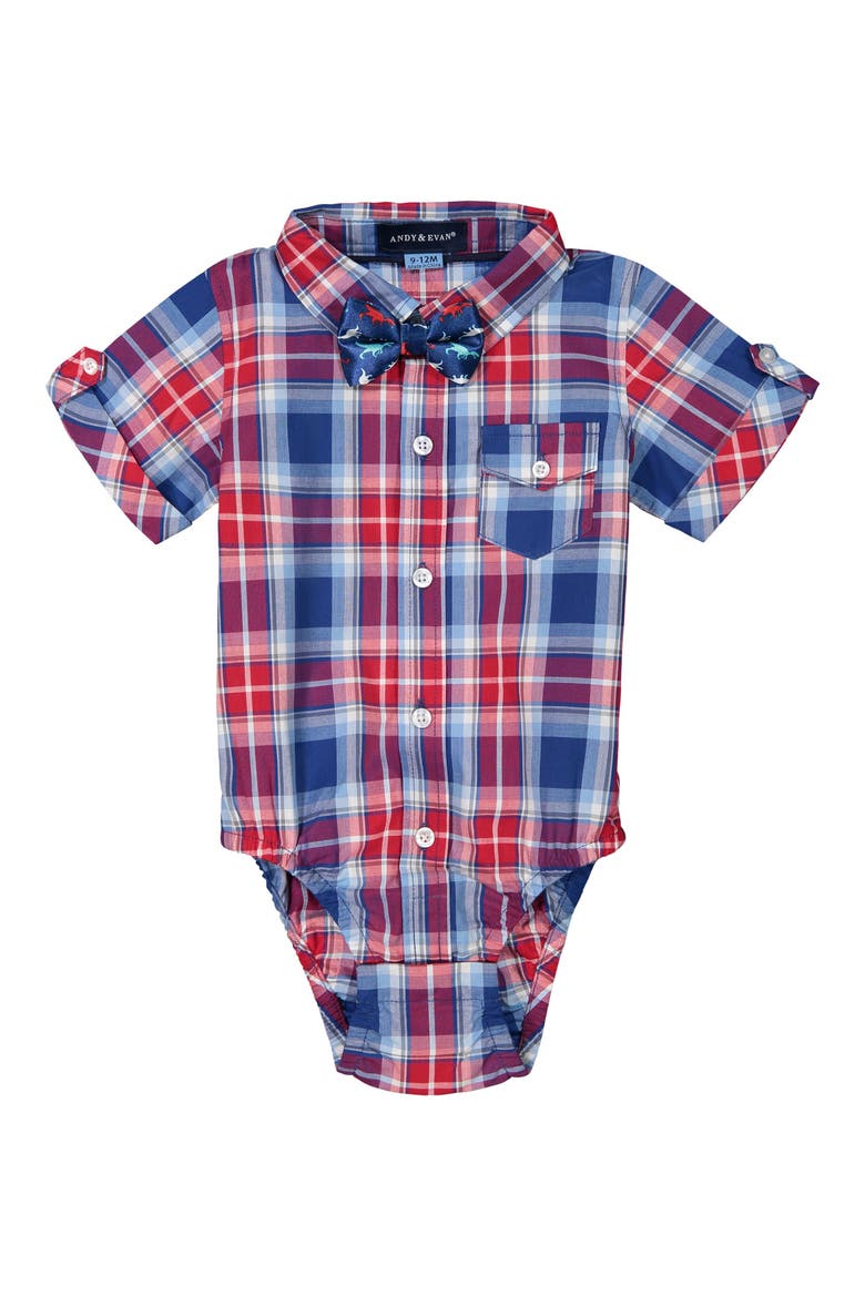 Bodysuit, Shorts & Bow Tie Set, Alternate, color, RED