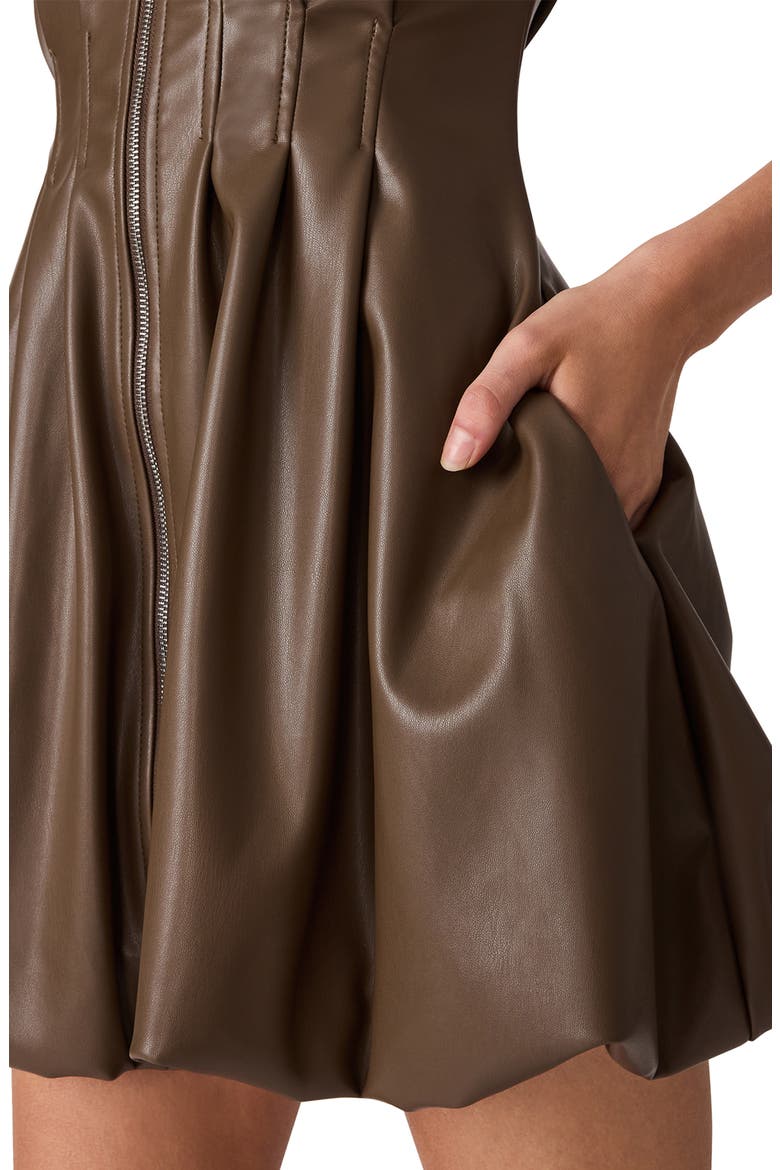 Dyanne Faux Leather Minidress, Alternate, color, COCO