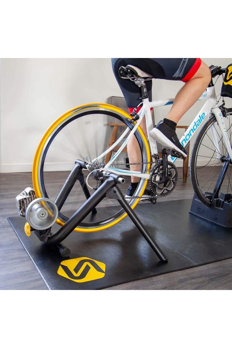 Indoor Bicycle Trainer with App Compatibility and Smart Ready Design, Alternate, color, Black