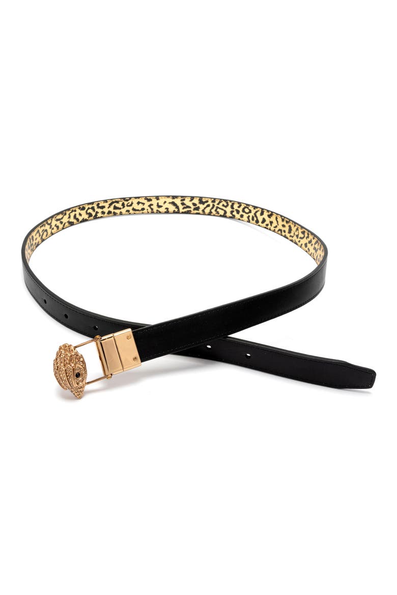 Metallic Leopard Reversible Belt, Alternate, color, GOLD